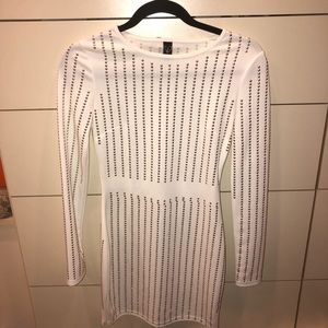 White Studded Bodycon Dress